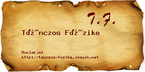 Tánczos Füzike névjegykártya